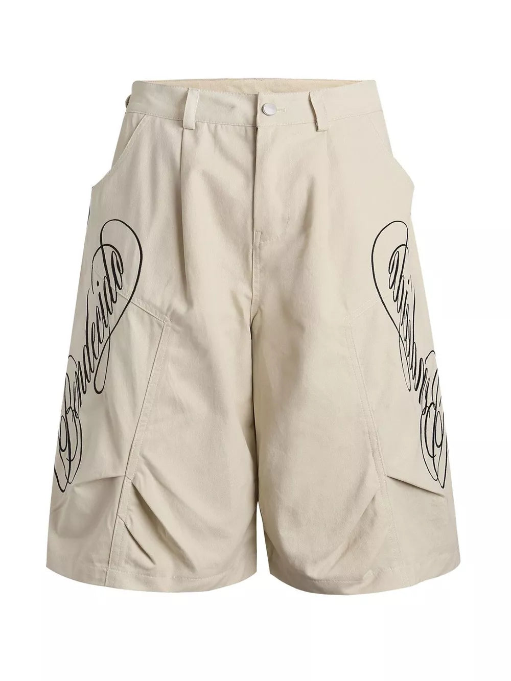 Men's Loose Fit Cargo Capris in Apricot, front view