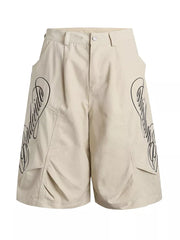 Men's Loose Fit Cargo Capris in Apricot, front view