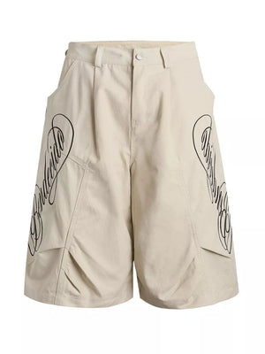 Men's Loose Fit Cargo Capris in Apricot, front view