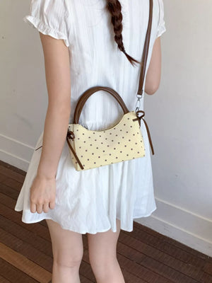 Polka Dot Mini Crossbody Bag in Blue, back view