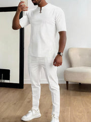 Men's Casual Short-sleeve Lounge Set Plus Size, side view