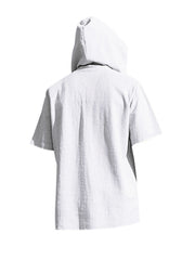 Casual Hooded Shirt With Button Placket
