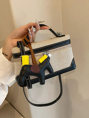 Top Handle Detachable Strap Mini Handbag in Black, alternate angle