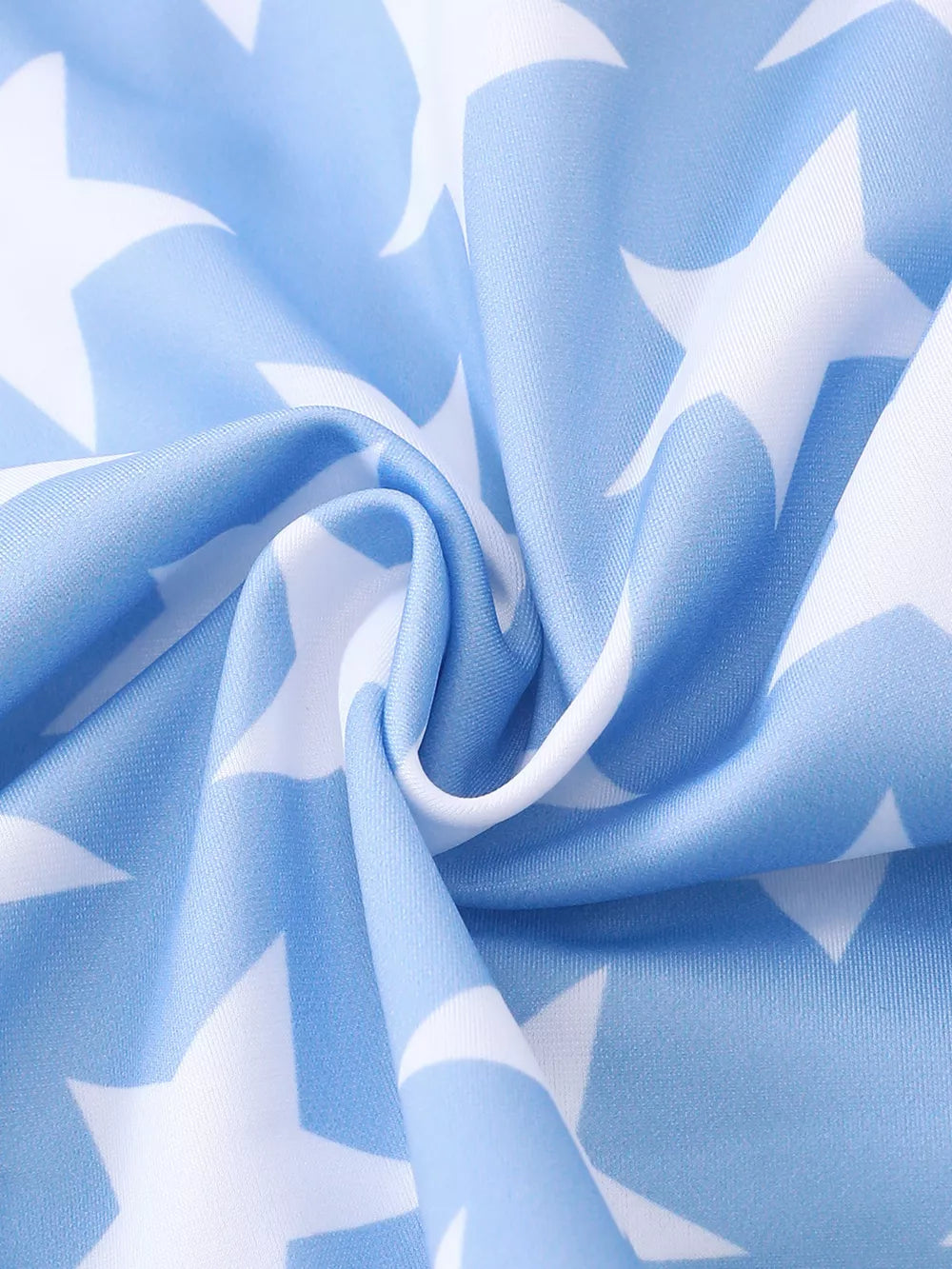 Children's Patriotic Star Print Swim Set With Hat, close-up detail