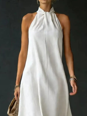 Full Size Halter Neck Maxi Dress Plus Size, model styling view