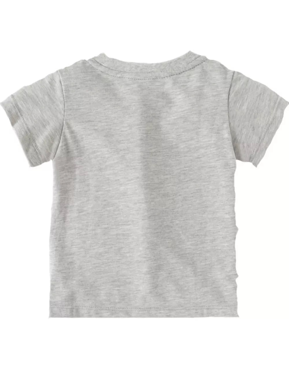 Baby t-shirt, grey, short sleeves, crew neck, plain back