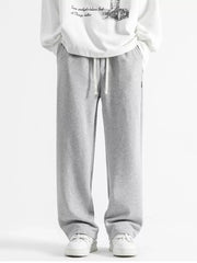 Light gray casual loose fit sweatpants with drawstring waist and pockets