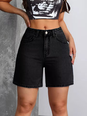 Sculpted High-waisted Denim Shorts