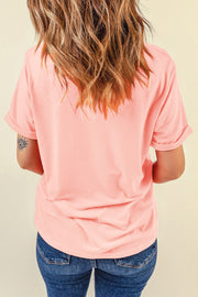 Mama graphic t-shirt in blush pink with rolled short sleeves and a casual fit.