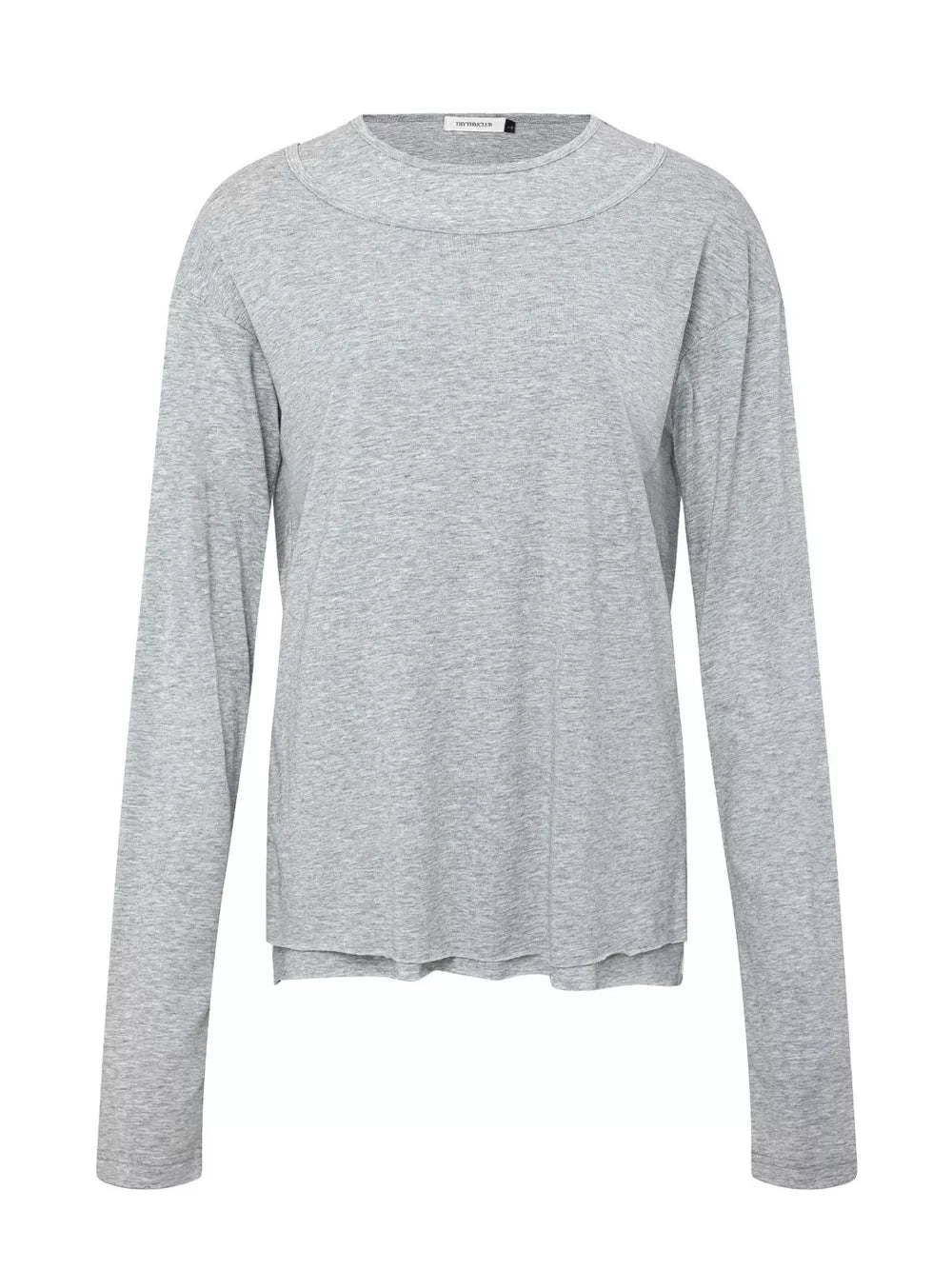 Men's Long-sleeve Round Neck T-shirt in White, front view