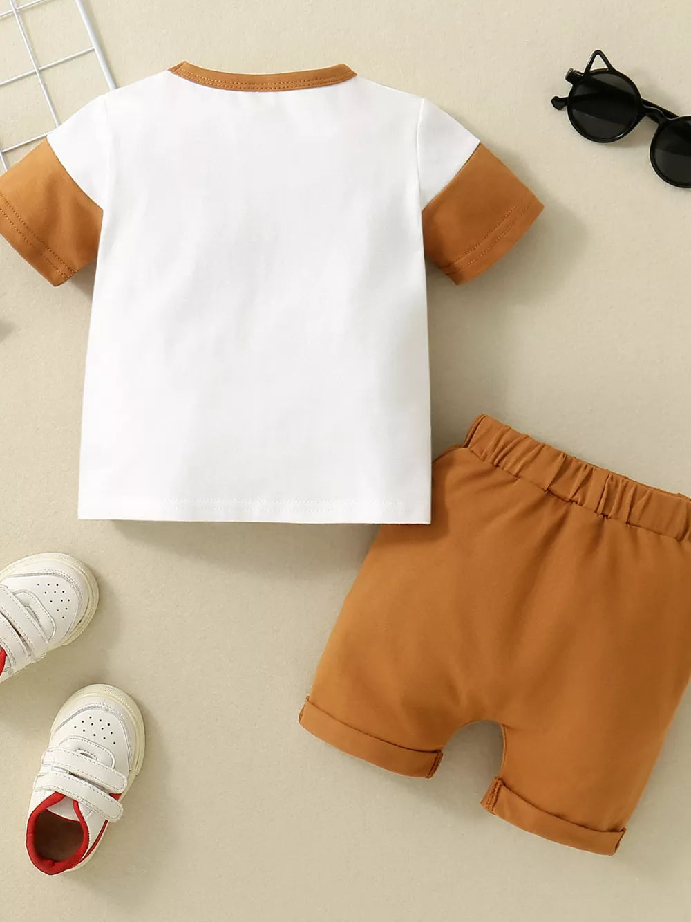 Children's Striped T-shirt And Shorts Set, front view