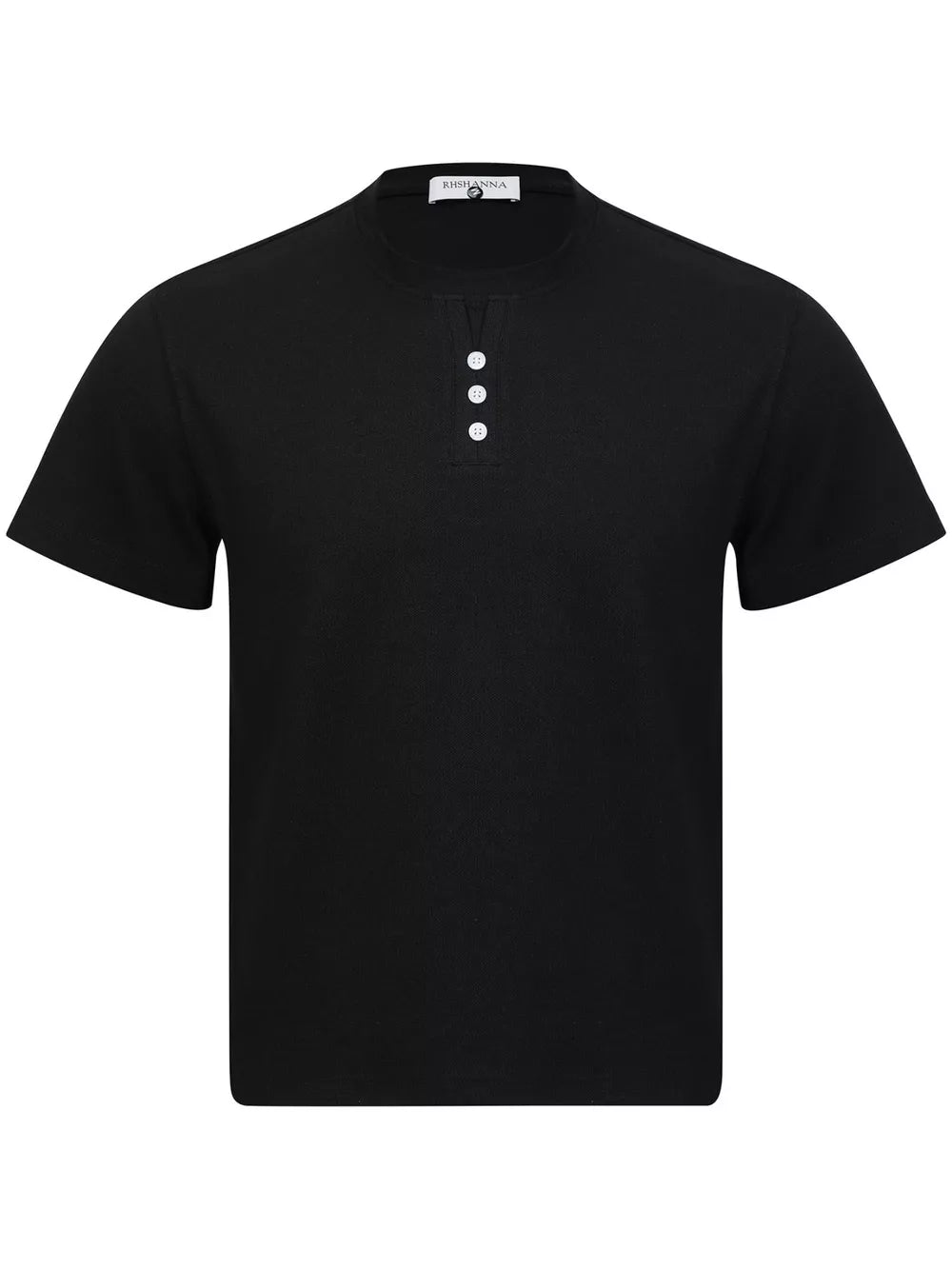 Men's Henley T-shirt With Button Detail in Dark Gray, product detail