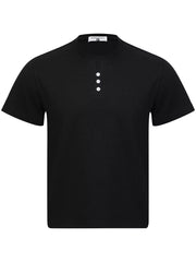 Men's Henley T-shirt With Button Detail in Dark Gray, product detail