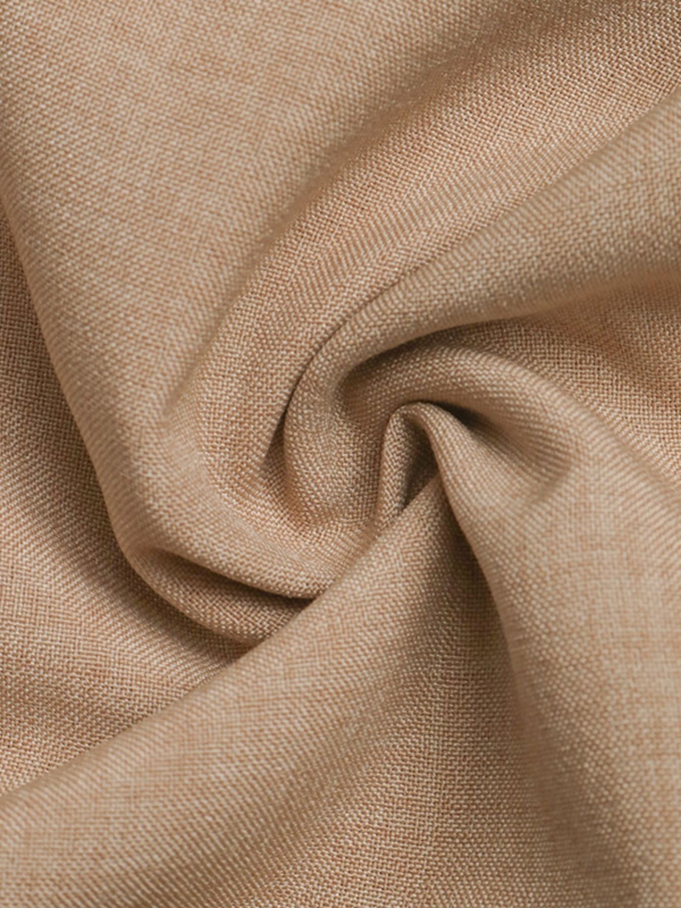 Beige linen-look fabric with a subtle woven texture, draped and folded.