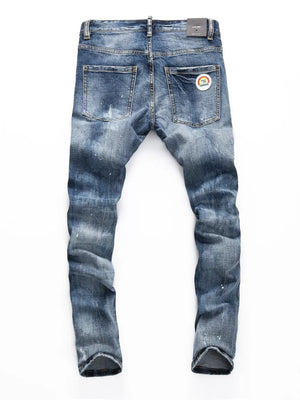 Men S Distressed Slim Fit Jeans in Medium, side view
