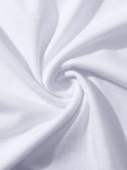 White graphic t-shirt with a soft cotton feel and a swirling fabric texture.