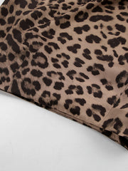 Flowy leopard print maxi skirt in tan and black.
