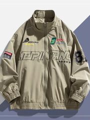 Racing-inspired Zip-up Coat For Men