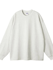 Light gray 100% cotton oversized crewneck sweatshirt with drop shoulders.