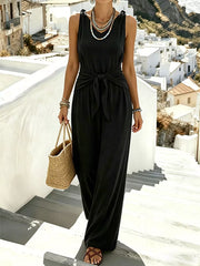 Chic Tie-waist Wide-leg Jumpsuit