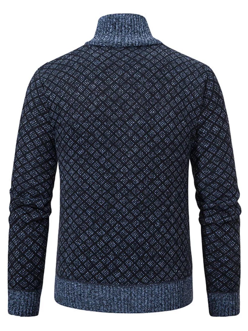 Men's Plus Size Textured Zip-up Cardigan in Black, fabric detail