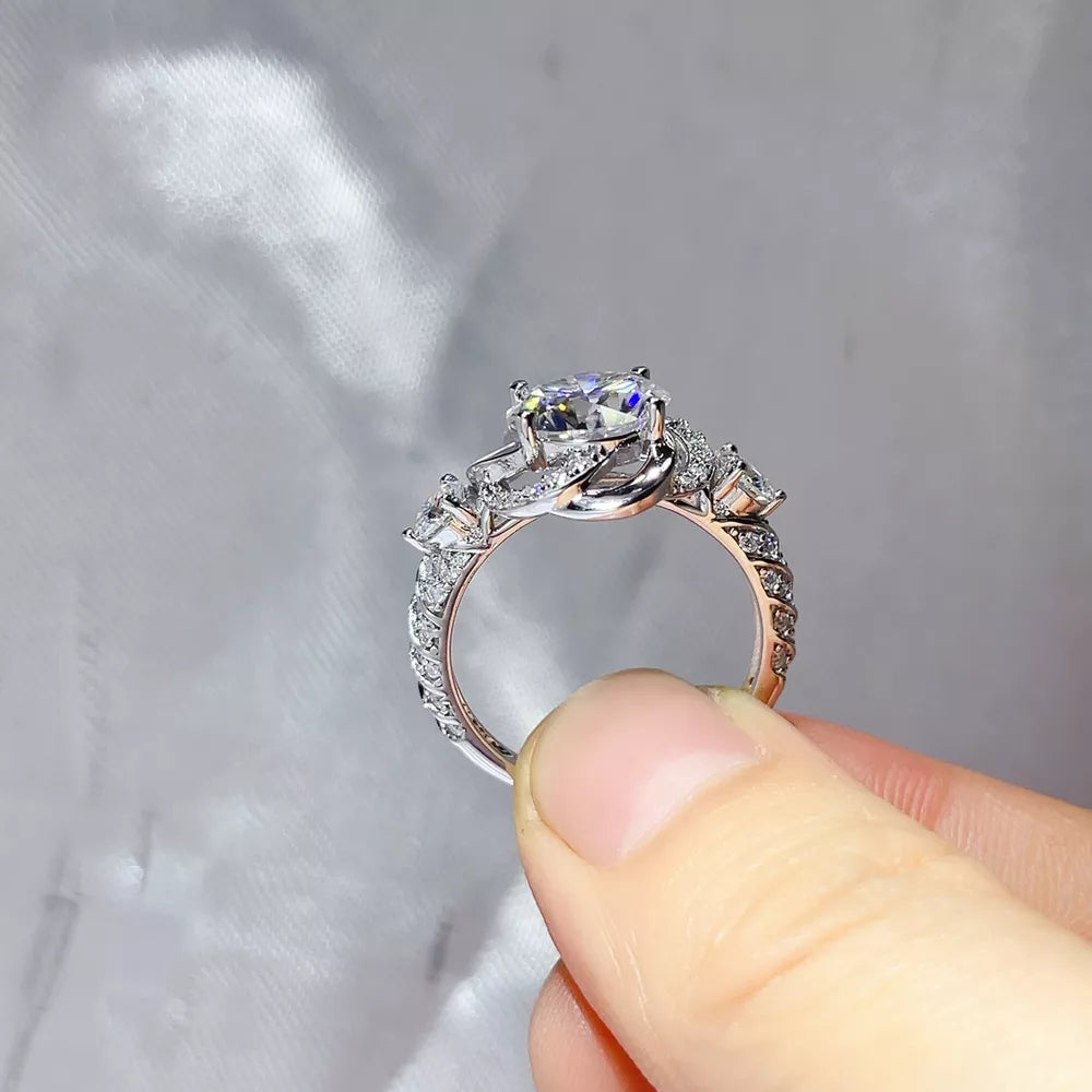 3 Carat 925 Sterling Silver Ring in Silver, back view