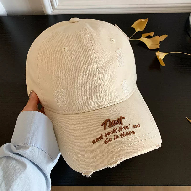 Worn-in Embroidered Cotton Baseball Hat
