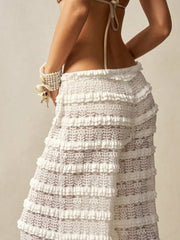 Lace Ruffled Wide-leg Pants