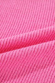 Fuchsia pink ribbed knit tank top showing texture and drape.