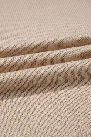 Howdy Textured Knit Sweater Vest in beige acrylic with a ribbed knit texture.