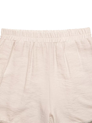 Apricot boyshorts with elastic waist and shell trim detail