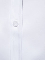 White cotton men's slim fit buttoned shirt detail