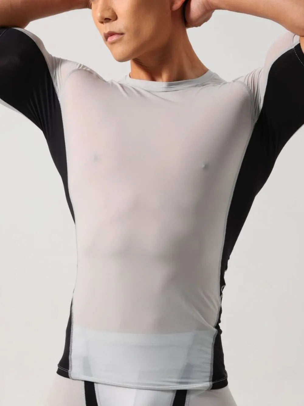 Performance Panel T-Shirt in black, a men's undershirt with activewear style.