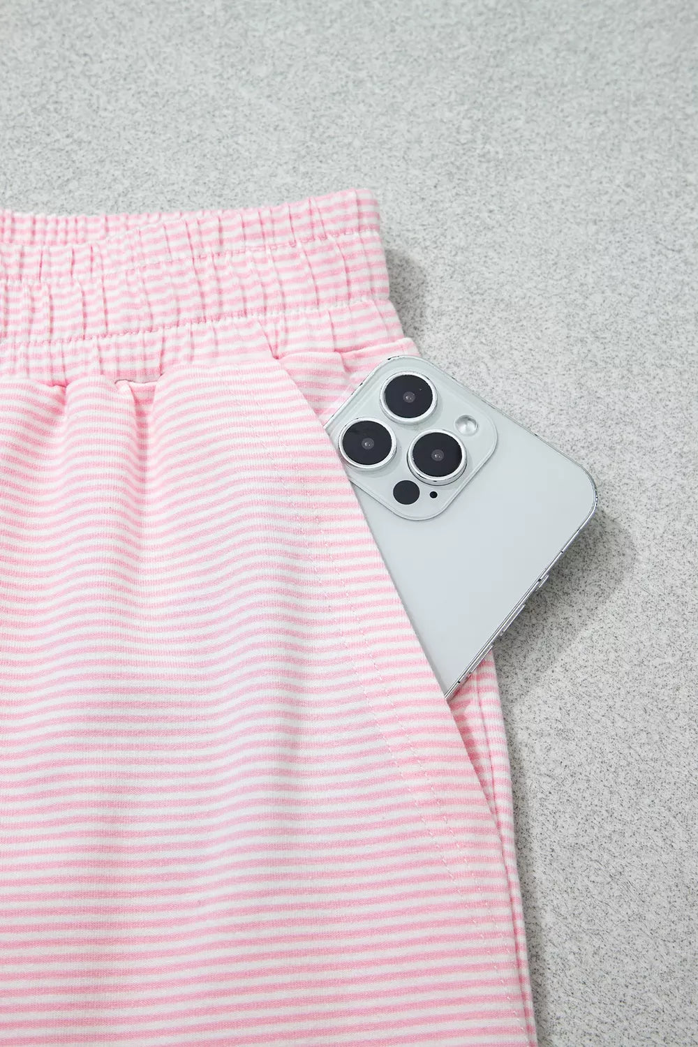 Striped Long Sleeve Top And Pants Set in Blush Pink, view 15