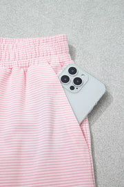 Striped Long Sleeve Top And Pants Set in Blush Pink, view 15