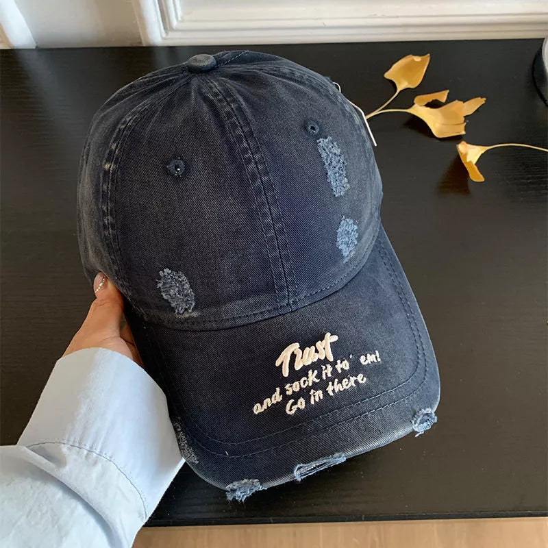 Worn-in Embroidered Cotton Baseball Hat