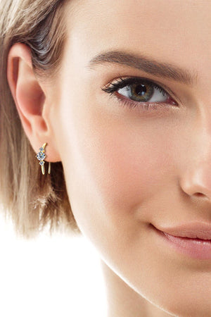 Gold ear climbers with celestial diamond accents