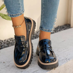 Round Toe Platform Loafers, editorial view