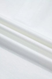 White polyester maternity t-shirt fabric detail