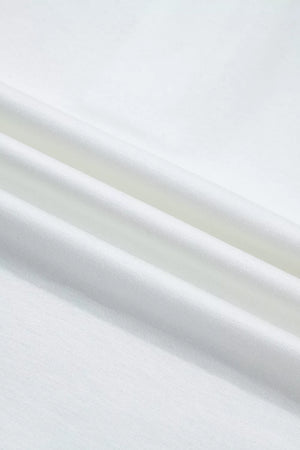 White polyester maternity t-shirt fabric detail