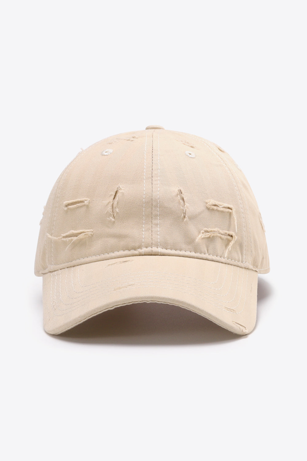 Sand distressed baseball cap with adjustable strap