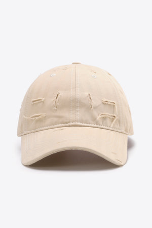 Sand distressed baseball cap with adjustable strap