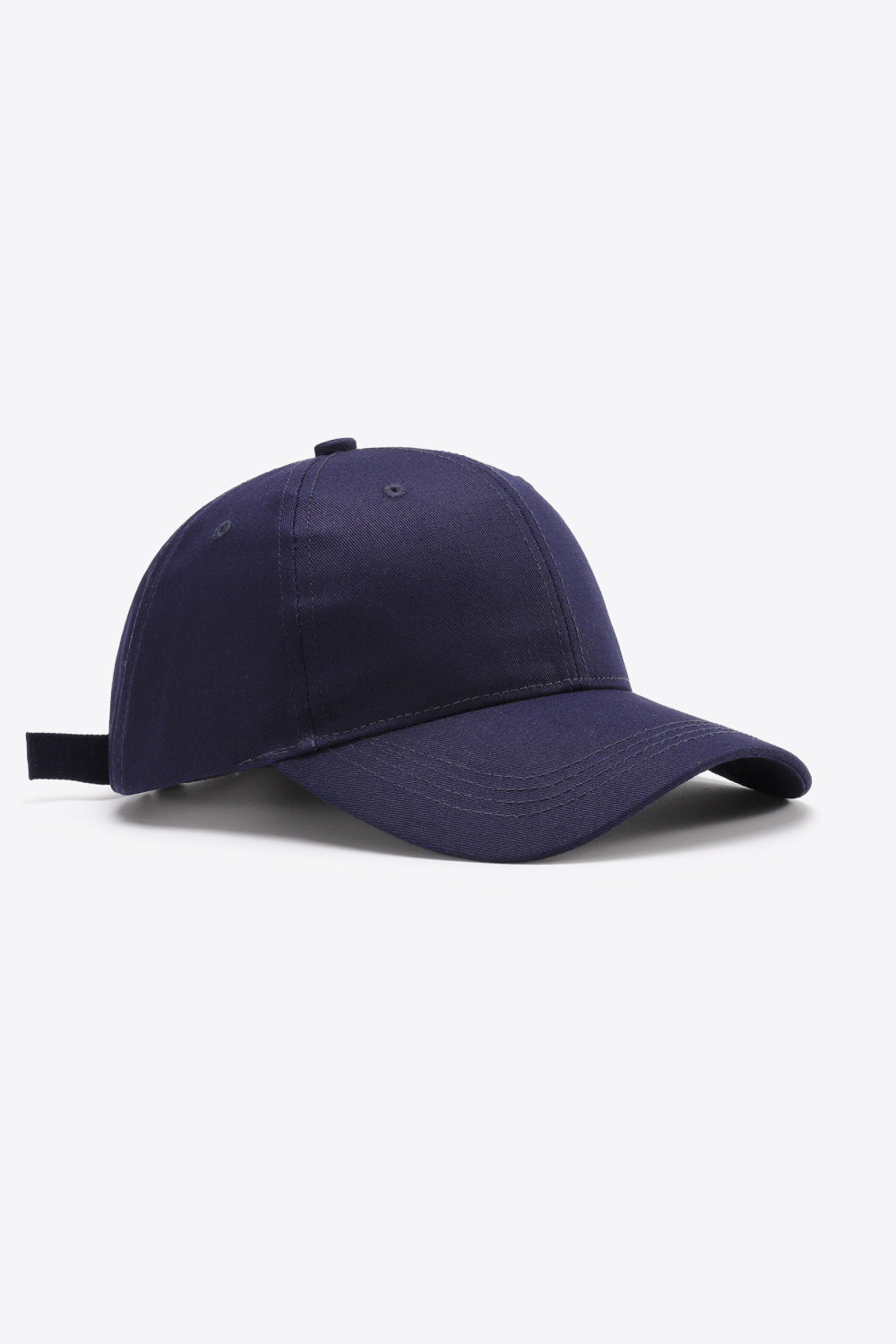 Navy cotton twill baseball cap with adjustable strap