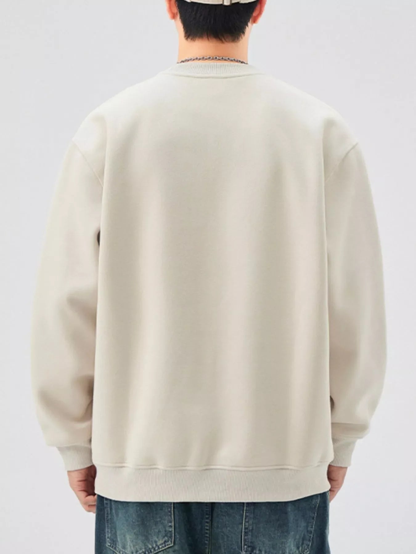Oversized graphic sweatshirt in Apricot, crewneck, long sleeve, cotton blend, casual style
