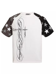 Men's Star Raglan Sleeve T-shirt in White, alternate angle