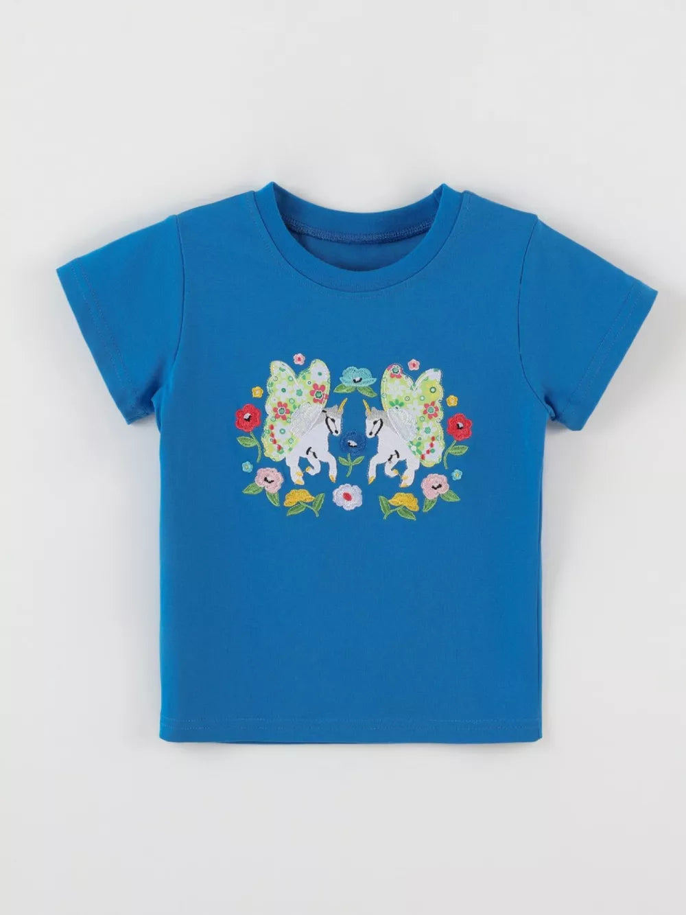 Children's Embroidered Unicorn T-shirt, side view