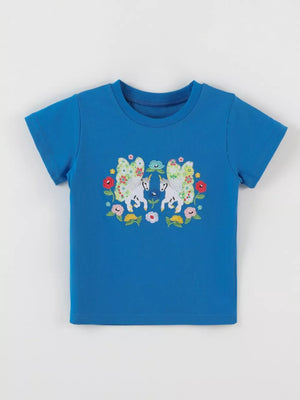 Children's Embroidered Unicorn T-shirt, side view