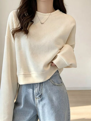 Crew Neck Drop Shoulder Sweatshirt, side view