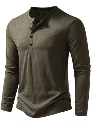 Men's Long Sleeve Henley T-shirt, editorial view