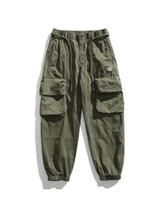 Men's Full Size Multiple Pockets Sweatpants Set in Khaki, side view